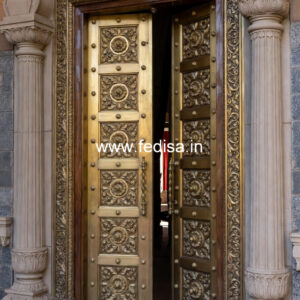 Stylish Brass Balcony Railing With Artistic Design Stair Step Tiles Design