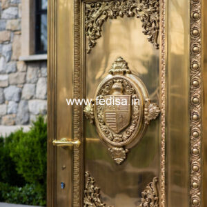 Elegant Brass Staircase Railing With Artistic Work Arch Stairs Design