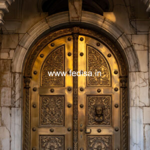 Classic Brass Railing Design For Premium Homes High Ceiling Staircase Design