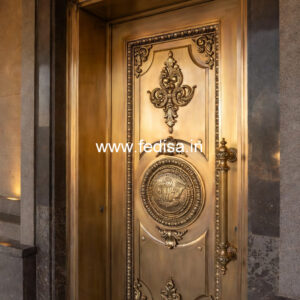 Designer Brass Stair Railing With Artistic Work Modern Residential Stairs