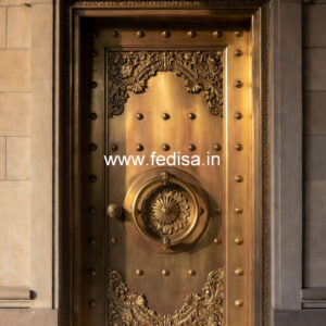 Decorative Brass Balcony Railing With Artistic Work Stairs Side Tiles Design