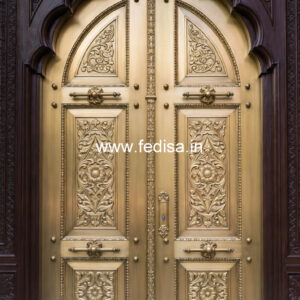 Brass Balcony Railing With Decorative Pattern Glass Handrail Design