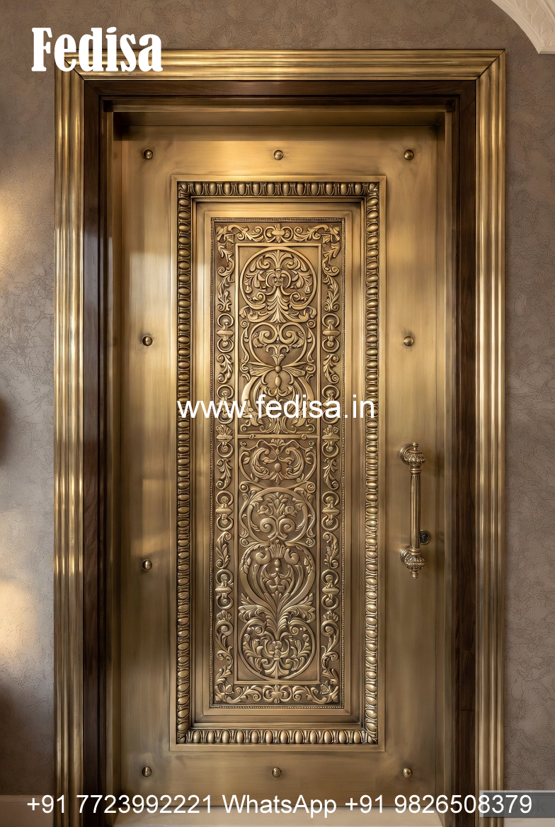 Heavy Brass Railing Design For Strong Support Front Railing Glass Design