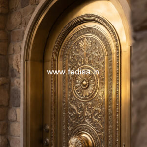 Decorative Brass Handrail With Artistic Detailing Half Railing Design