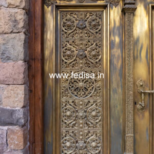 Designer Brass Stair Railing With Artistic Work Best Roof Railing Design