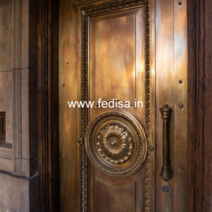 Elegant Brass Staircase Railing With Gold Finish Commercial Railing Design