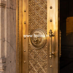 Brass Balcony Railing With Decorative Pattern Tuffen Glass Design For Railing