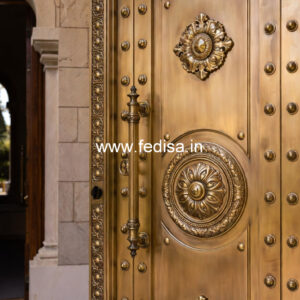 Antique Brass Railing For Classic Homes Staircase With Glass Design