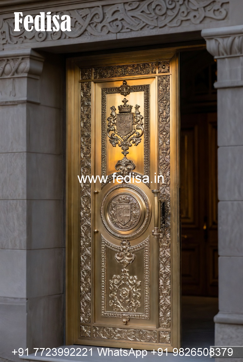 Traditional Brass Railing Design With Carving Work Sliding Gate Rail Design