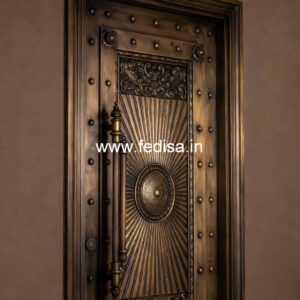 Stylish Brass Stair Railing With Artistic Touch Wooden Grill Design