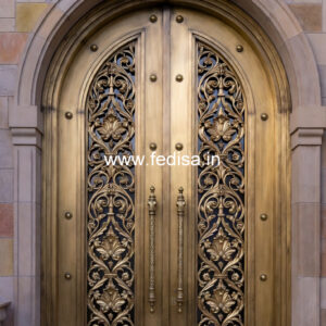 Stylish Brass Staircase Railing With Decorative Finish MS Grill Gate Design