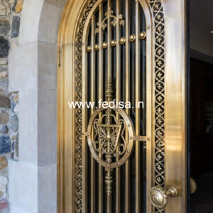 High-end Brass Staircase Railing Design Big Window Grill Design