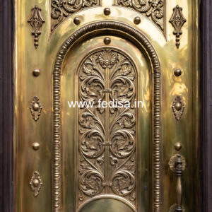 Elegant Brass Staircase Railing With Gold Finish Main Door Grill Design For Home