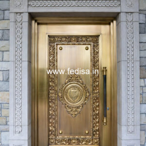 Brass Balcony Railing With Decorative Pattern Sliding Window With Grills Inside