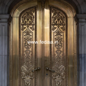 Elegant Brass Staircase Railing With Artistic Work Small Grill Gate Design