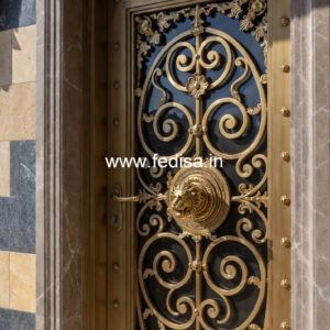 Brass Balcony Railing With Artistic Work House Steel Grill Design