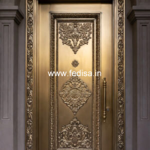 Premium Brass Balcony Railing For Homes Arch Door Grill Design