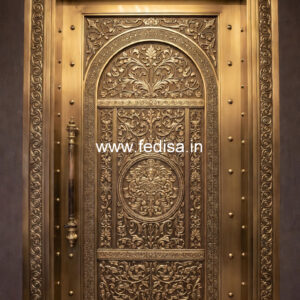 Elegant Brass Staircase Railing For Villas Front Door Safety Grill Design