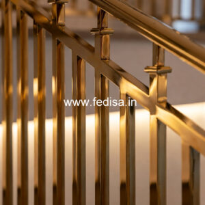 Contemporary Brass Railing Design For Luxury Homes Wooden Stairs Design