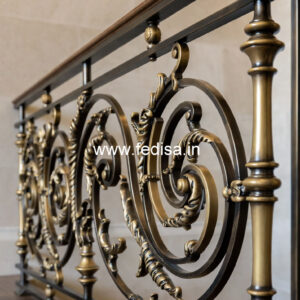Elegant Brass Staircase Railing With Gold Finish Staircase Handrail Design