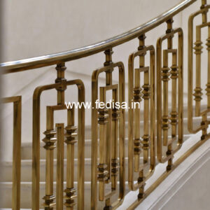 Luxury Brass Stair Railing For Royal Homes Duplex Stair Design