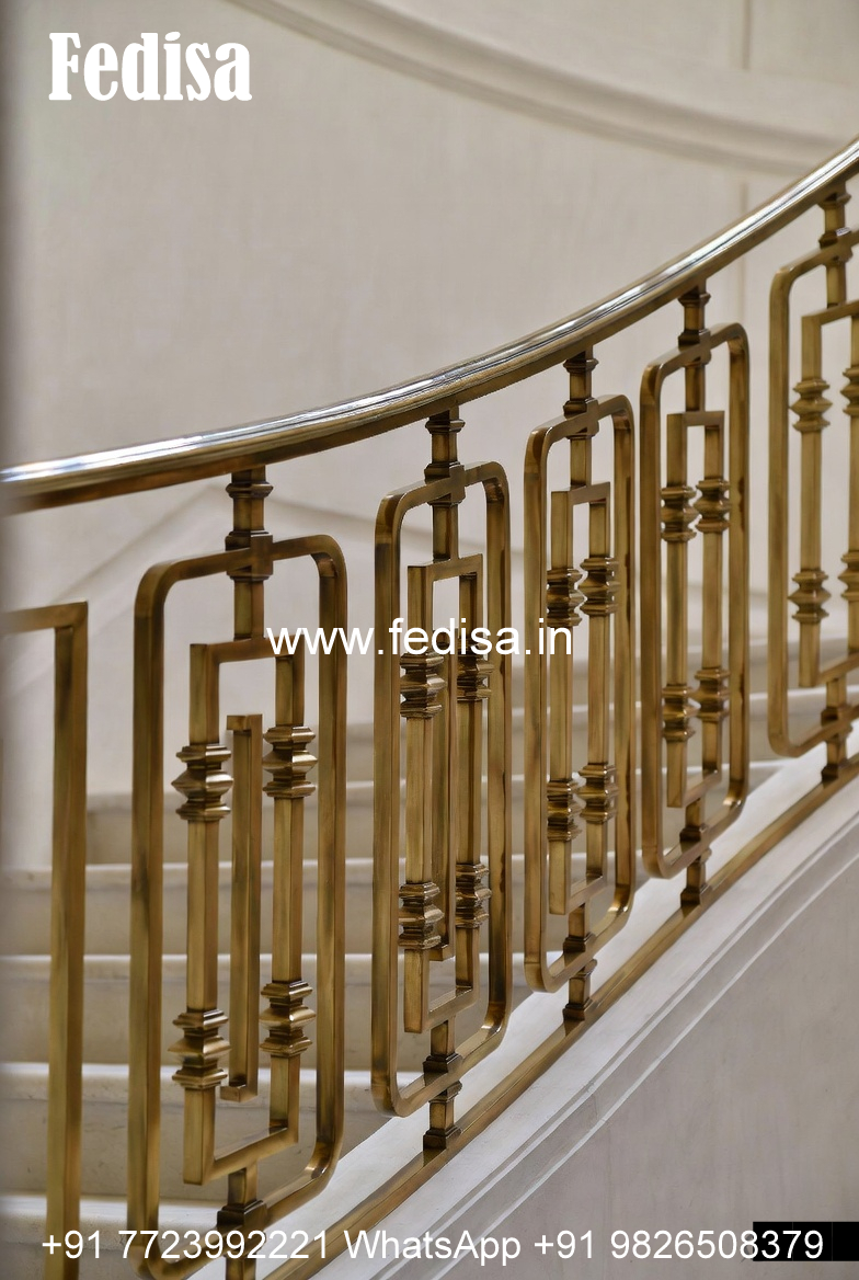 Luxury Brass Stair Railing For Royal Homes Duplex Stair Design