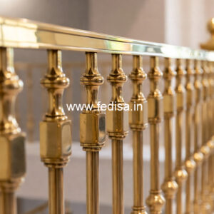 Elegant Brass Staircase Railing For Villas Front Entrance Stairway