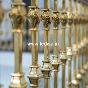 Premium Brass Railing Design For Villas Dog Legged Staircase Design