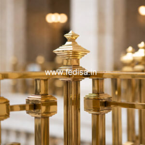 Modern Brass Balcony Railing With Sleek Finish Iron Ladder Design