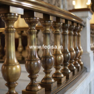 Custom Brass Railing Design For Modern Architecture Staircase Design Outside The House