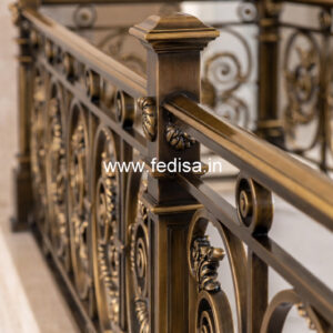 Decorative Brass Stair Railing With Unique Style Modern Wood Stair Railing
