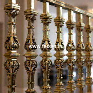 Brass Balcony Railing Design With Decorative Finish Stairs Pop Design