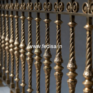 Luxury Brass Balcony Railing With Elegant Finish Stairs Design In Hall