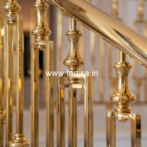 Premium Brass Balcony Railing For Designer Interiors Duplex Steps