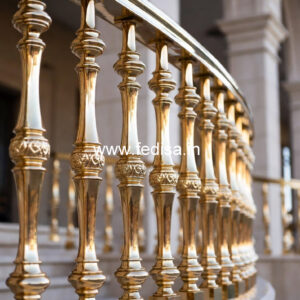 Stylish Brass Stair Railing With Premium Finish Outdoor Stairs Tiles Design