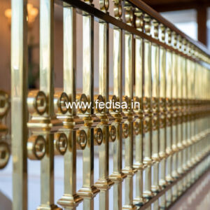 Brass Balcony Railing Design With Luxury Touch Modern Wood Stairs