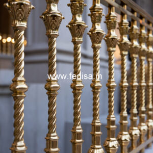 Stylish Brass Staircase Railing With Elegant Look Modern Staircase Window Design
