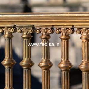 Elegant Brass Balcony Railing With Classic Design House Stairs Design Outside