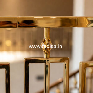 Luxury Brass Balcony Railing With Designer Finish Modern Iron Stair Railing