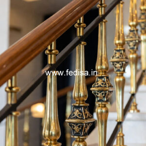Premium Brass Balcony Railing With Fine Finish Modern Steel Stair Railing Design