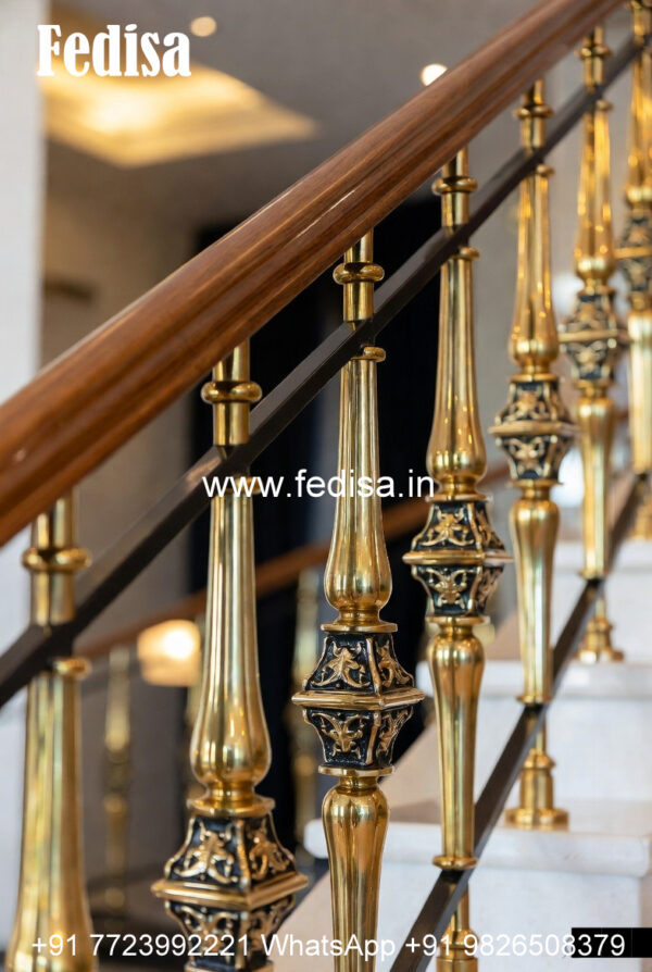 Premium Brass Balcony Railing With Fine Finish Modern Steel Stair ...