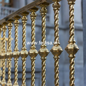 Premium Brass Staircase Handrail For Homes Roof Stairs Design