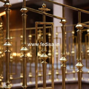 Luxury Brass Railing Design For Modern Villas L Shaped Staircase Design