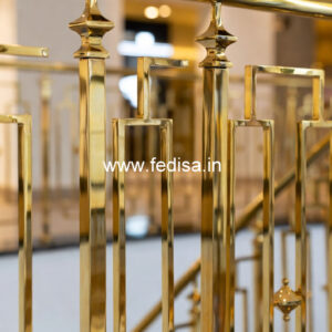 Decorative Brass Balcony Railing With Unique Design Outside Staircase Design For Small Spaces