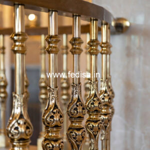 Antique Brass Staircase Railing With Classic Finish Stairs For Small House