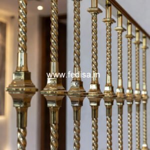 Elegant Brass Balcony Railing For Interior Decor Stair Color Design