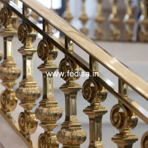 Decorative Brass Balcony Railing With Artistic Work House Stairs Design Inside