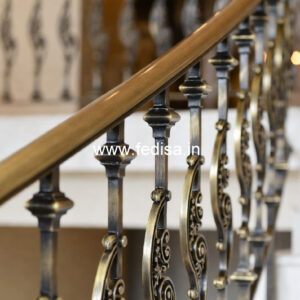 Premium Brass Railing Design With Artistic Finish Fabrication Staircase Design