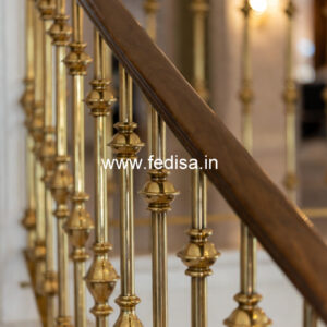 Brass Balcony Railing Design With Classic Appeal Front Door Stairs Design