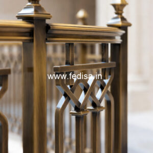 Elegant Brass Balcony Railing With Designer Style Simple Railing Design For Stairs